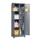 Broom Storage Cabinet With Locking Doors And Shelves