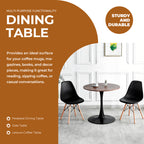 31.5" Walnut Color Top Tulip Table