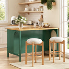 56" Farmhouse Kitchen Island with Open Storage