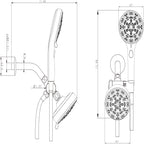 Multi Function Dual Shower Head - Shower System with 4.7" Rain Showerhead, 8-Function Hand Shower, Brushed Nickel
