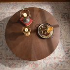 38.97" Round Handcrafted Relief Coffee Table