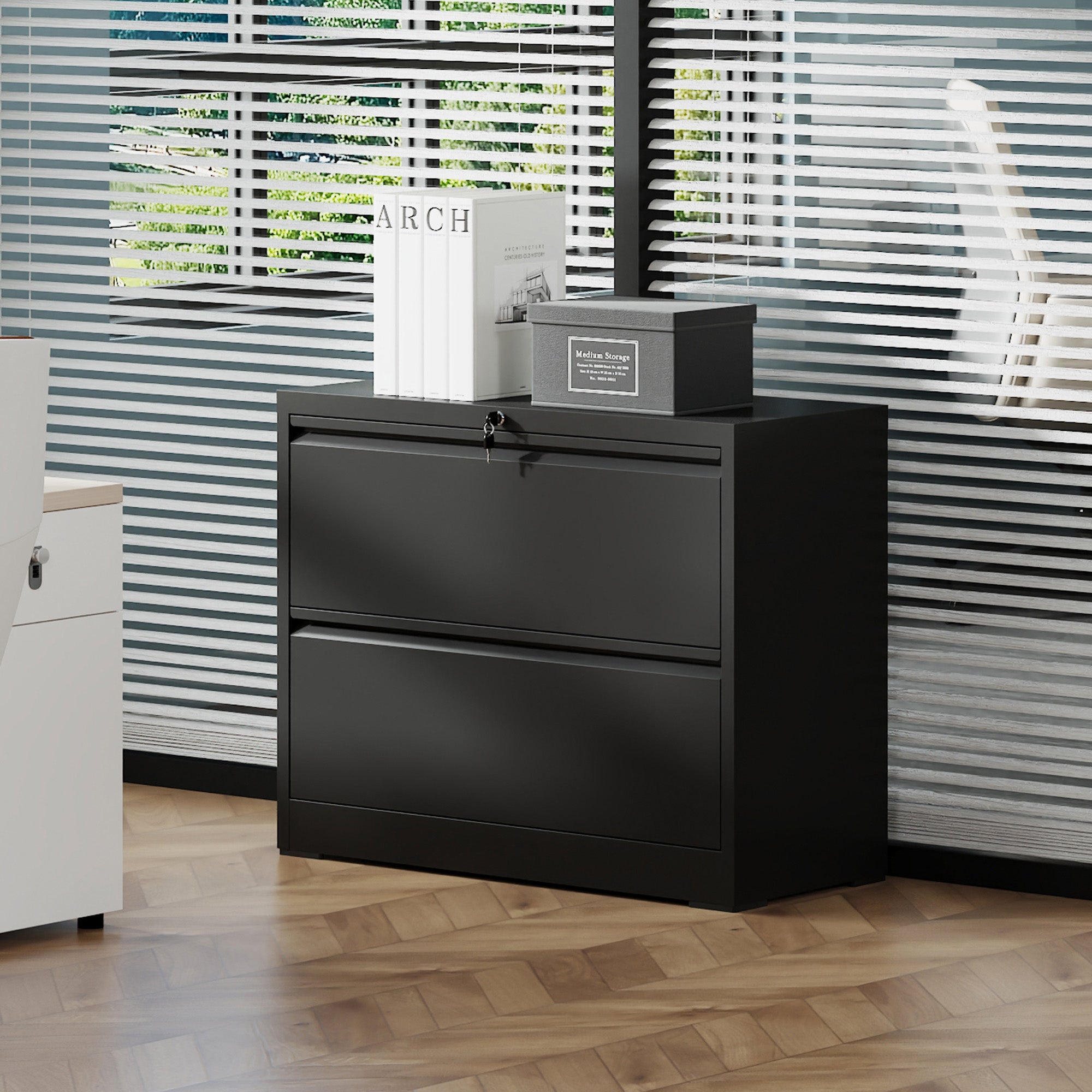 2 Drawer Lateral File Cabinet with Lock