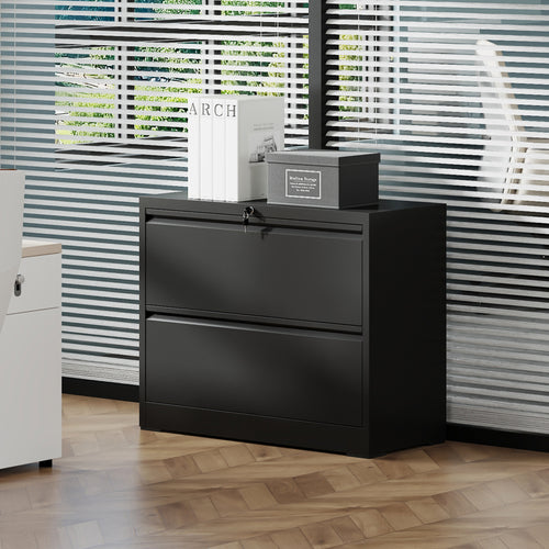 2 Drawer Lateral File Cabinet with Lock