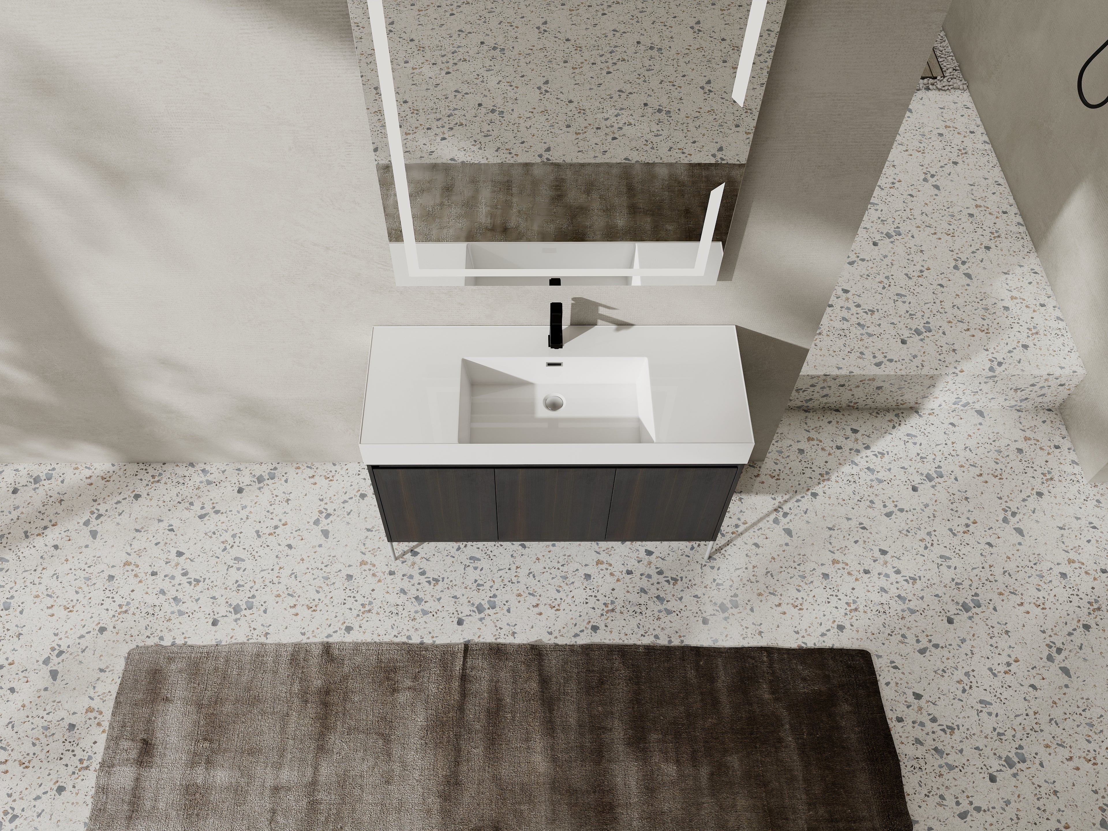 48" Freestanding Bathroom Vanity with Resin Sink