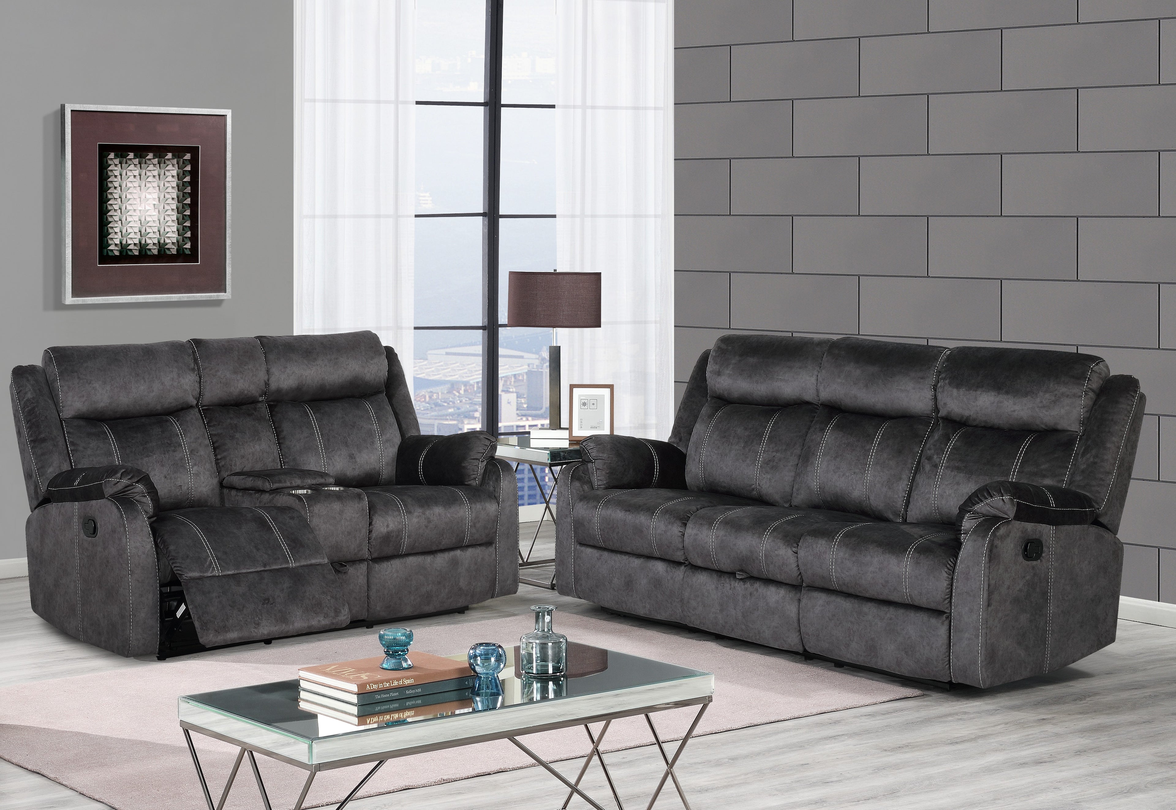 Sonet Domino Granite Loveseat