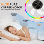 19.7" RGB Flush Mount Ceiling Fan with Light