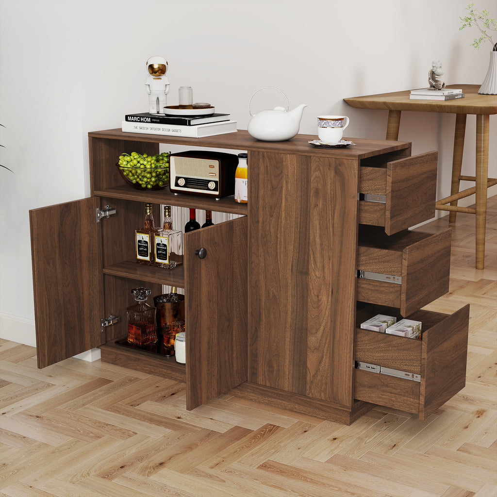 Kitchen Sideboard with Glass Sliding Doors
