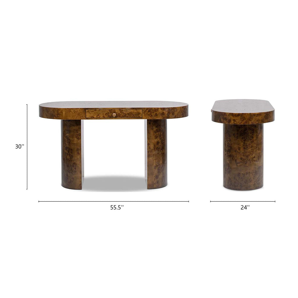 Jesse 55.5" Single Drawer Oval Computer Desk