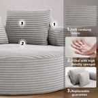 Round Sofa Bed with Memory Foam Sectional Couches