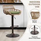 Modern Swivel Bar Stools Set of 2 Adjustable Counter Height Chairs
