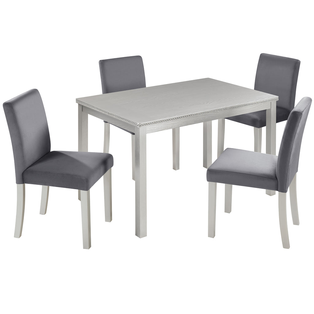 5 Piece Wooden Dining Table Set