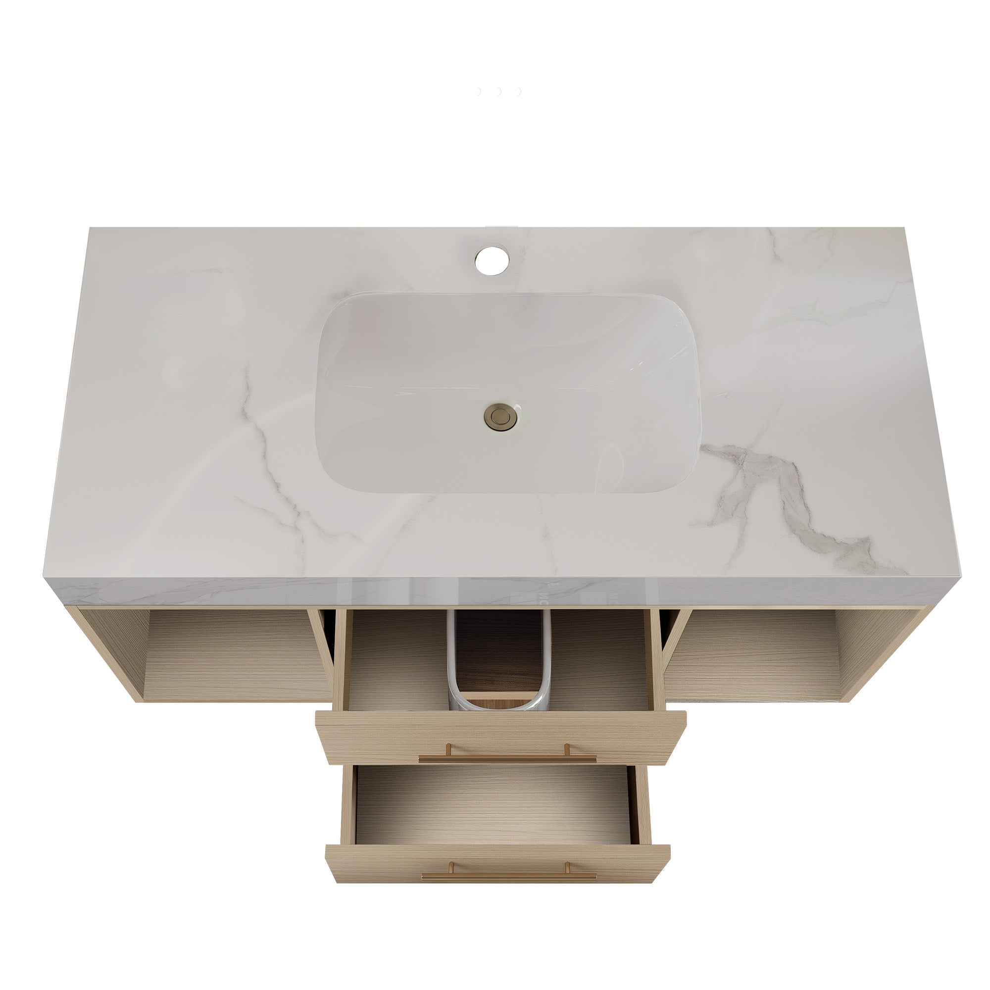39.4" Floating Bathroom Vanity with Ceramic Sink