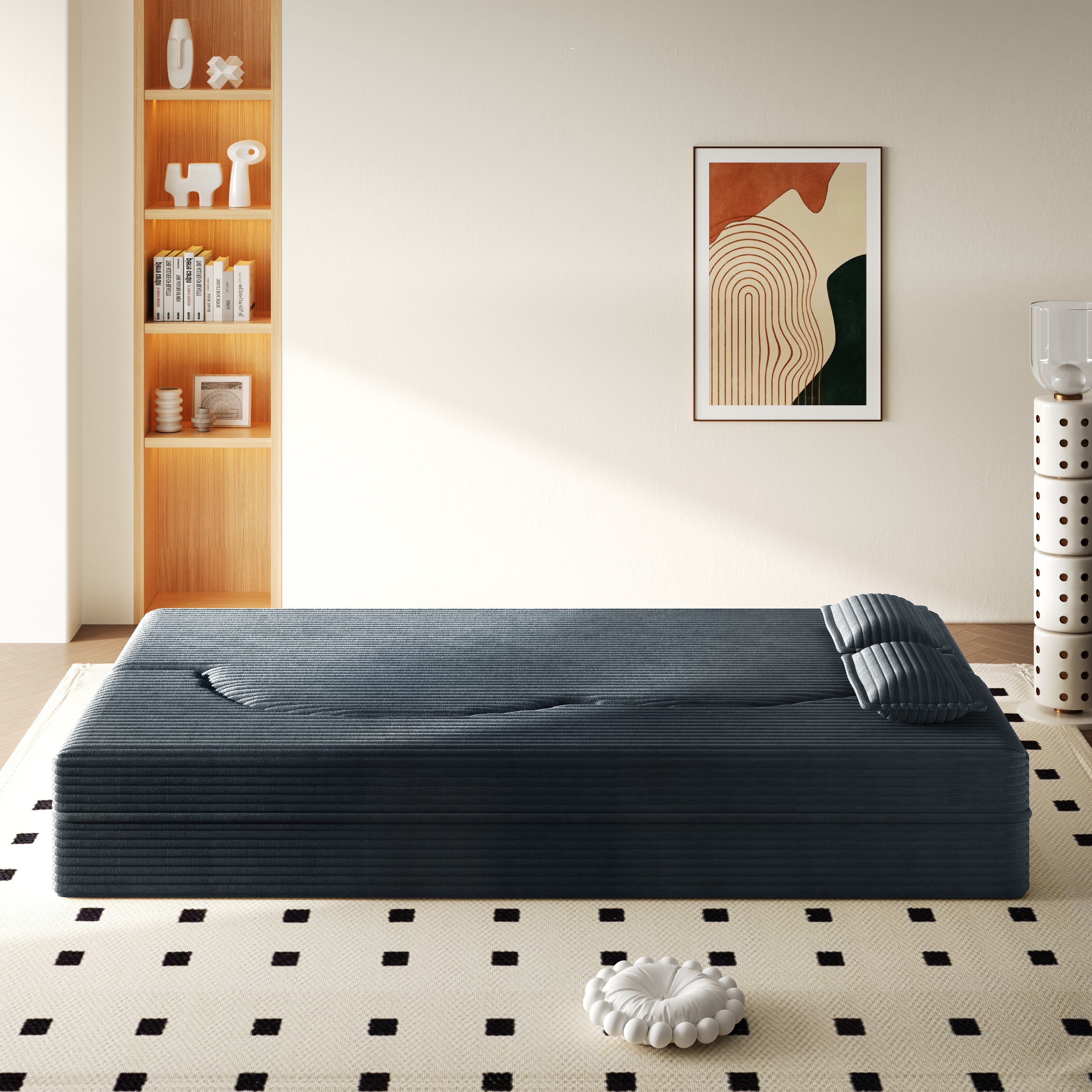 Modern Floor Sofa with 2 Pillows