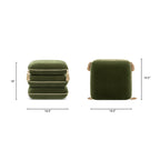 Monarch 19.5" Tassled Ottoman, Olive
