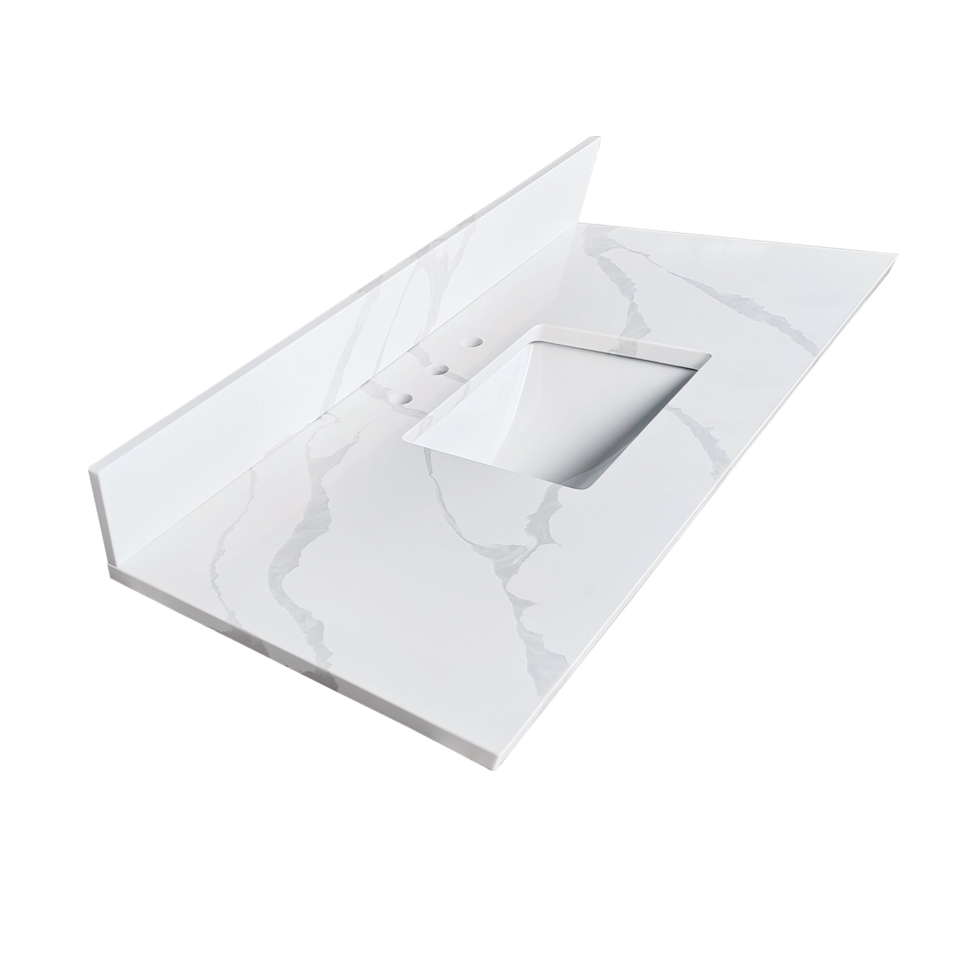49-Inch Quartz Bathroom Vanity Top with Undermount Sink