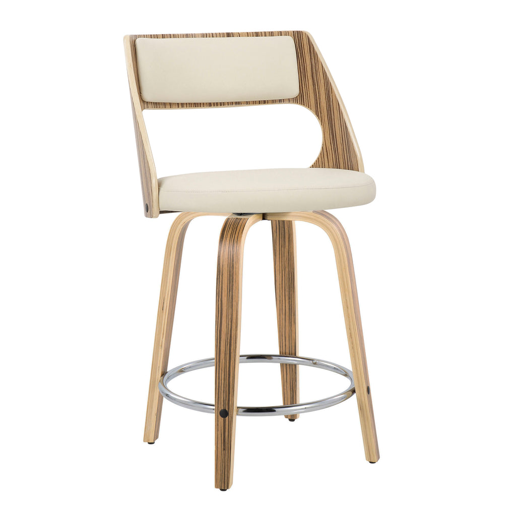 24" Mid-Century Modern Fixed-Height Counter Stool