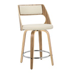 24" Mid-Century Modern Fixed-Height Counter Stool