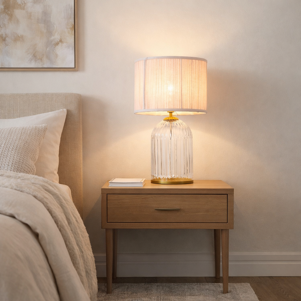Nordic Solid Wood Desk Bedside Table Lamp