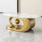 Polished Gold Tempered Glass Coffee Table