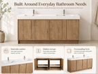 72" Freestanding Bathroom Vanity With Dual Resin Sink