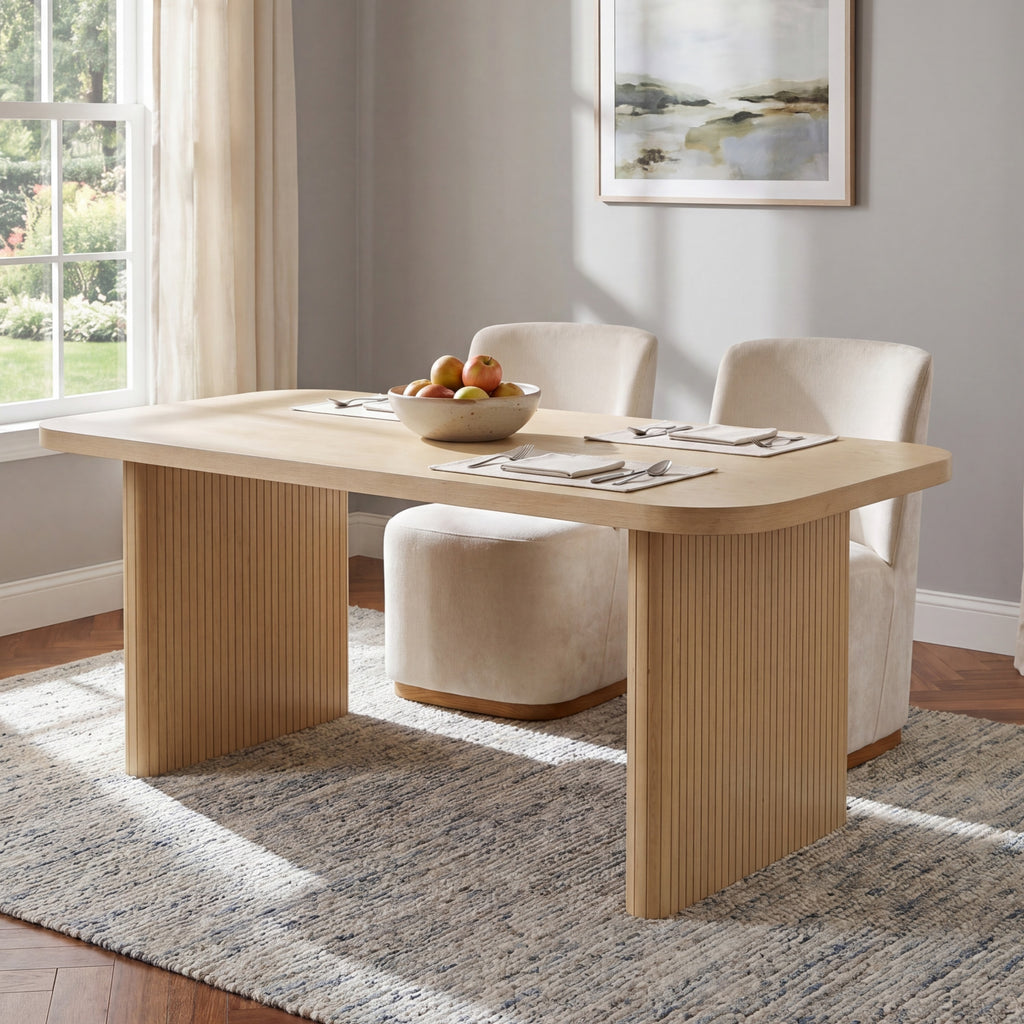 Natural Oak Veneer Dining Table