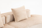110.24" Fully Compressed Corduroy 2-Seater Couch with Lumbar Pillows