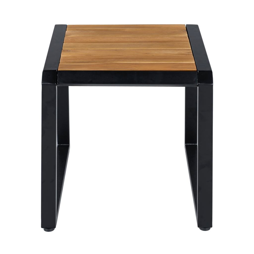 Outdoor Side Table with Teak Wood Top