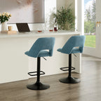 Nuvia Contemporary Adjustable Barstool with Upholstered Swivel Seats, Set of 2