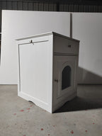 Wooden Pet House Cat Litter Box Enclosure - White