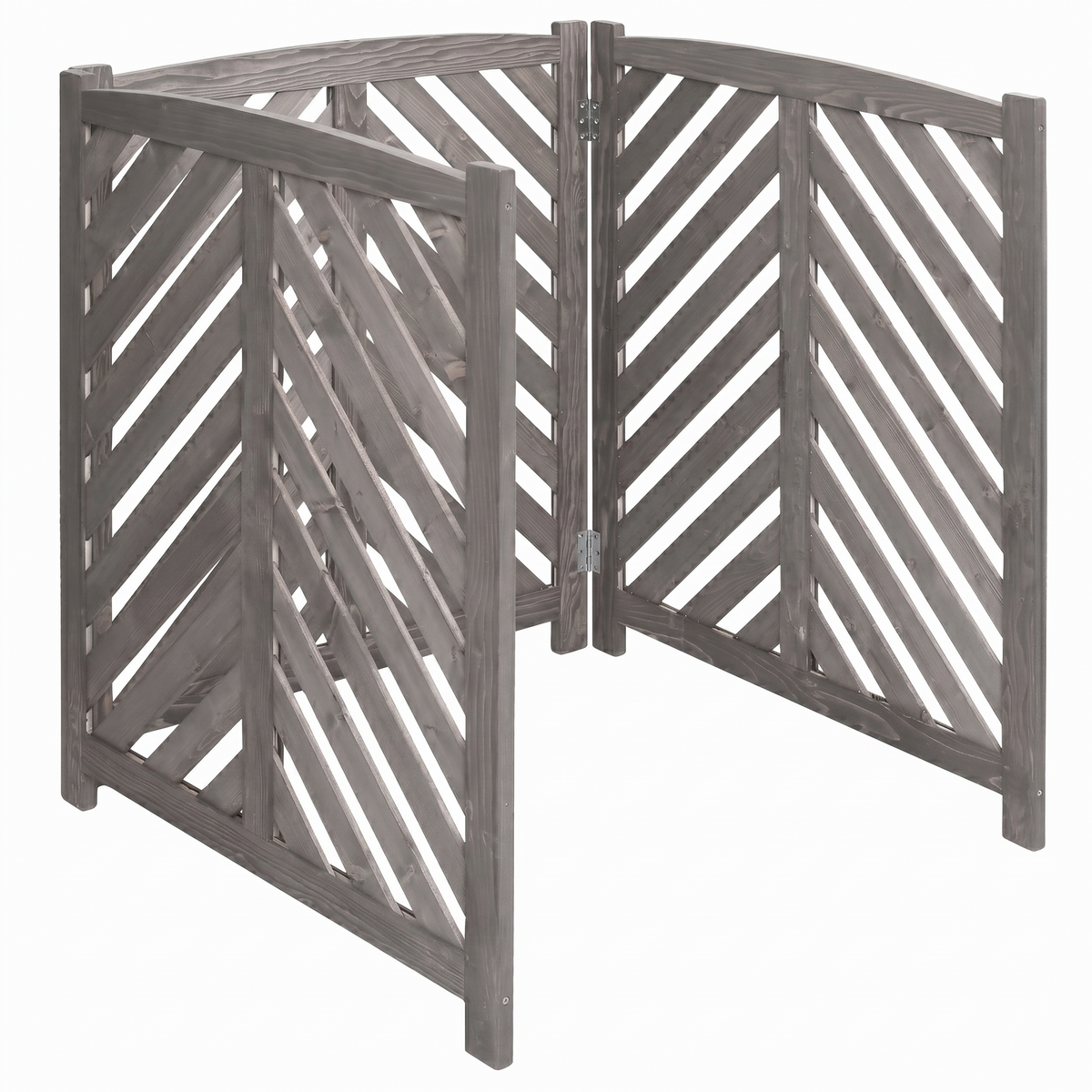 Air Conditioner Fence Screen, 3-Panel Cedar Privacy Screen, 33"W x 38"H, Gray
