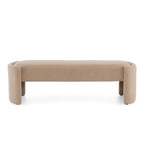 Elegant and Simple Long-Shaped Ottoman Bench, Light Camel