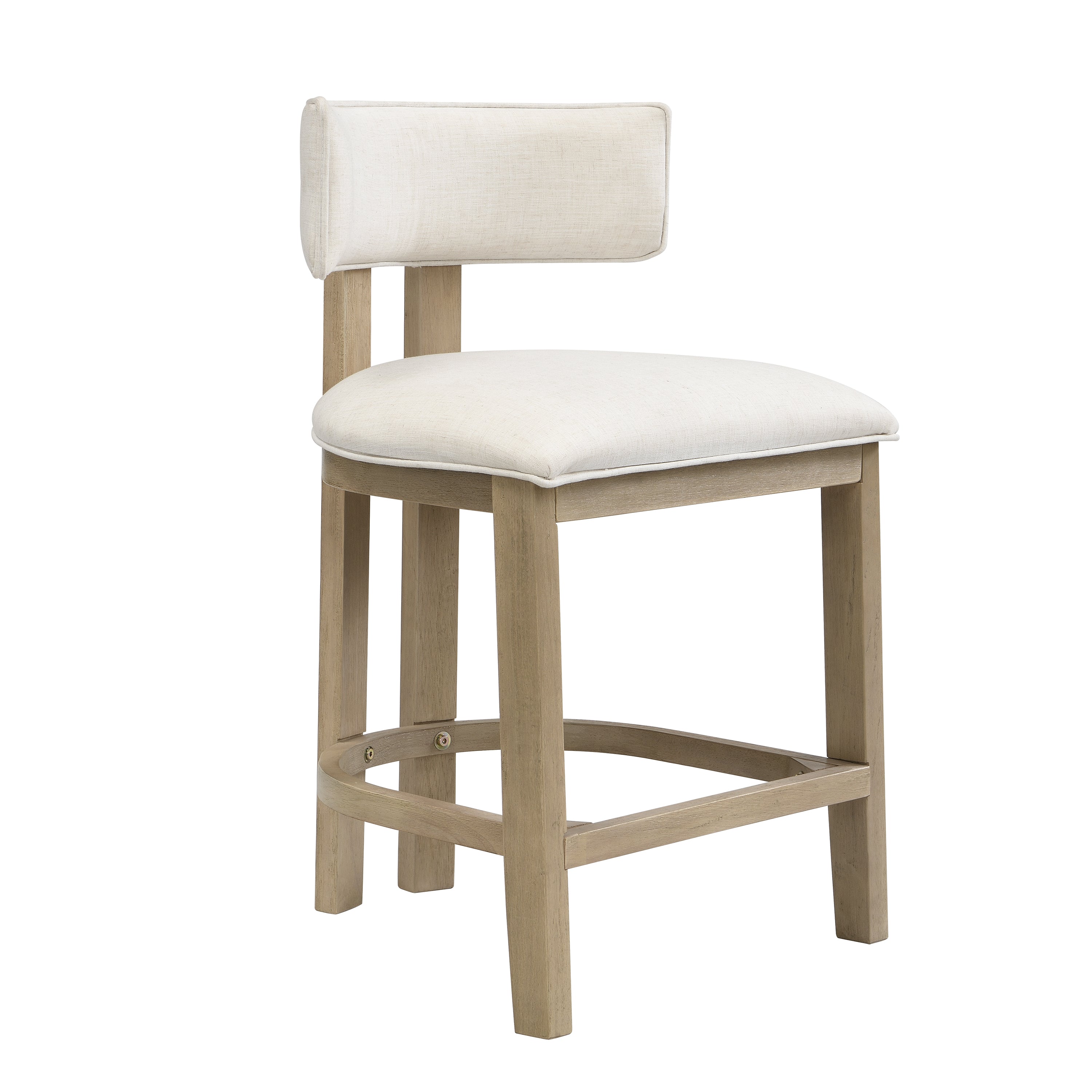 26" Counter Height Bar Stool Set of 2 - Light Ash & Beige