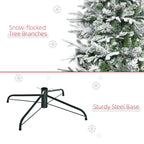 HOMCOM 9' Unlit Snow Flocked Pine Artificial Christmas Tree