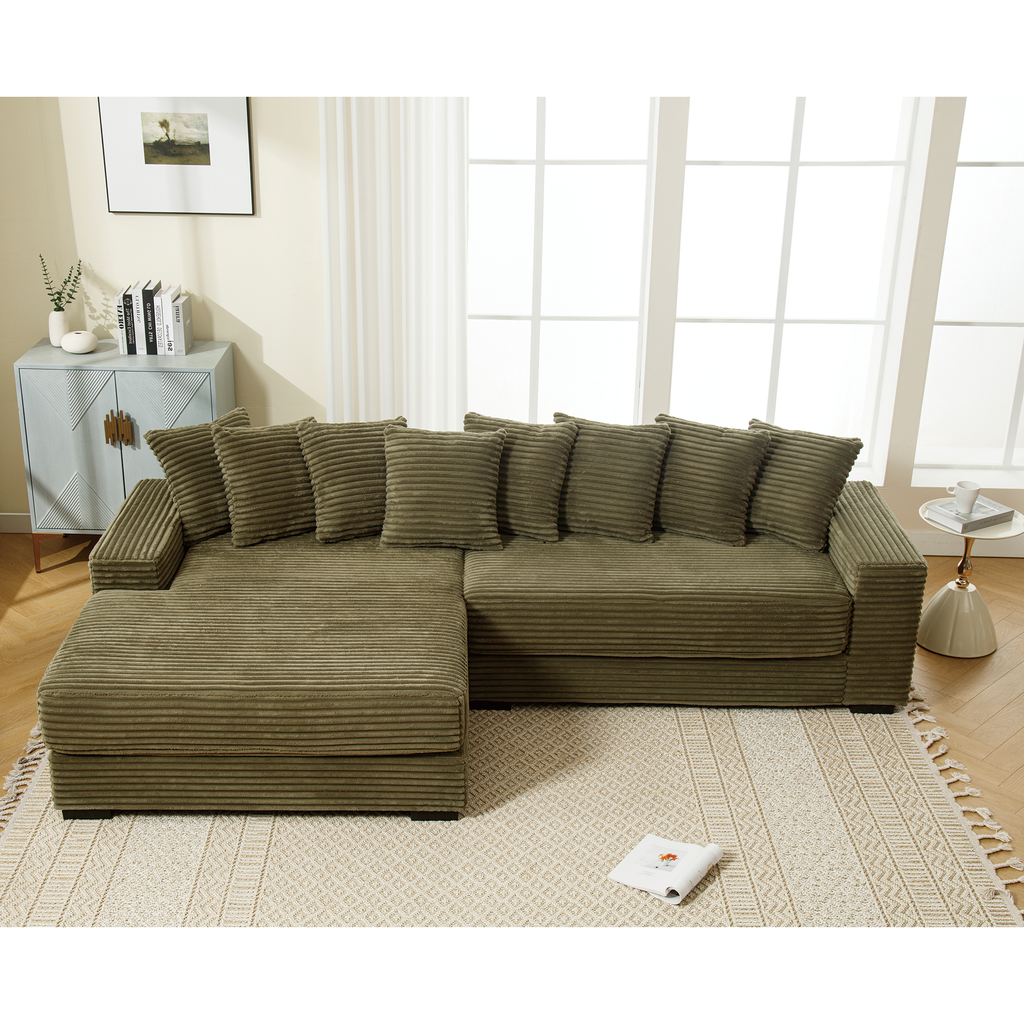 Oversized Two-Piece Velvet Sofa