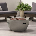 27" Bowl Shaped MGO 40,000 BTU Propane Fire Pit, Light
