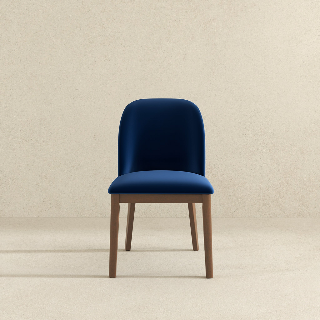 Kaitlyn Navy Blue Velvet Dining Chair Set of 2