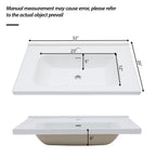 32"x20" White Rectangular Single Vanity Top