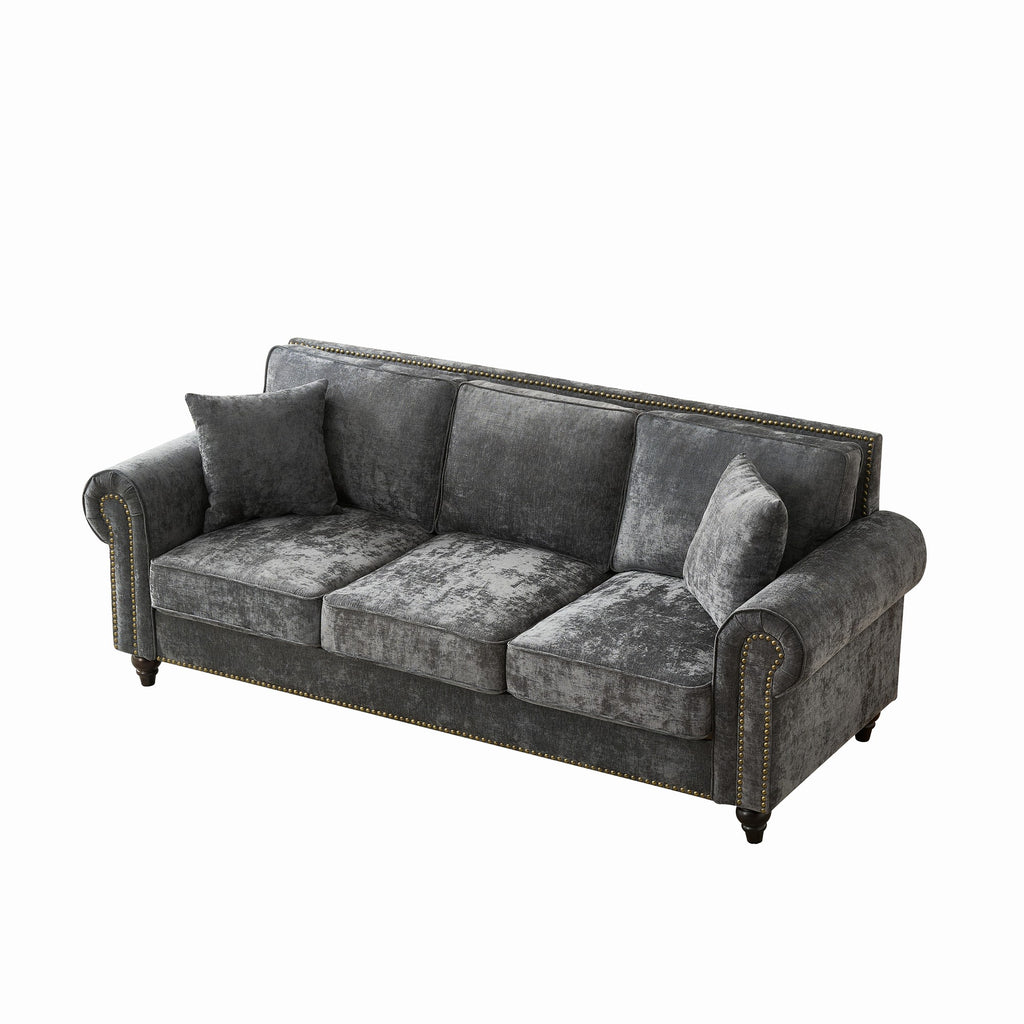 86" Modern 3-Seater Sofa with Rolled Arms