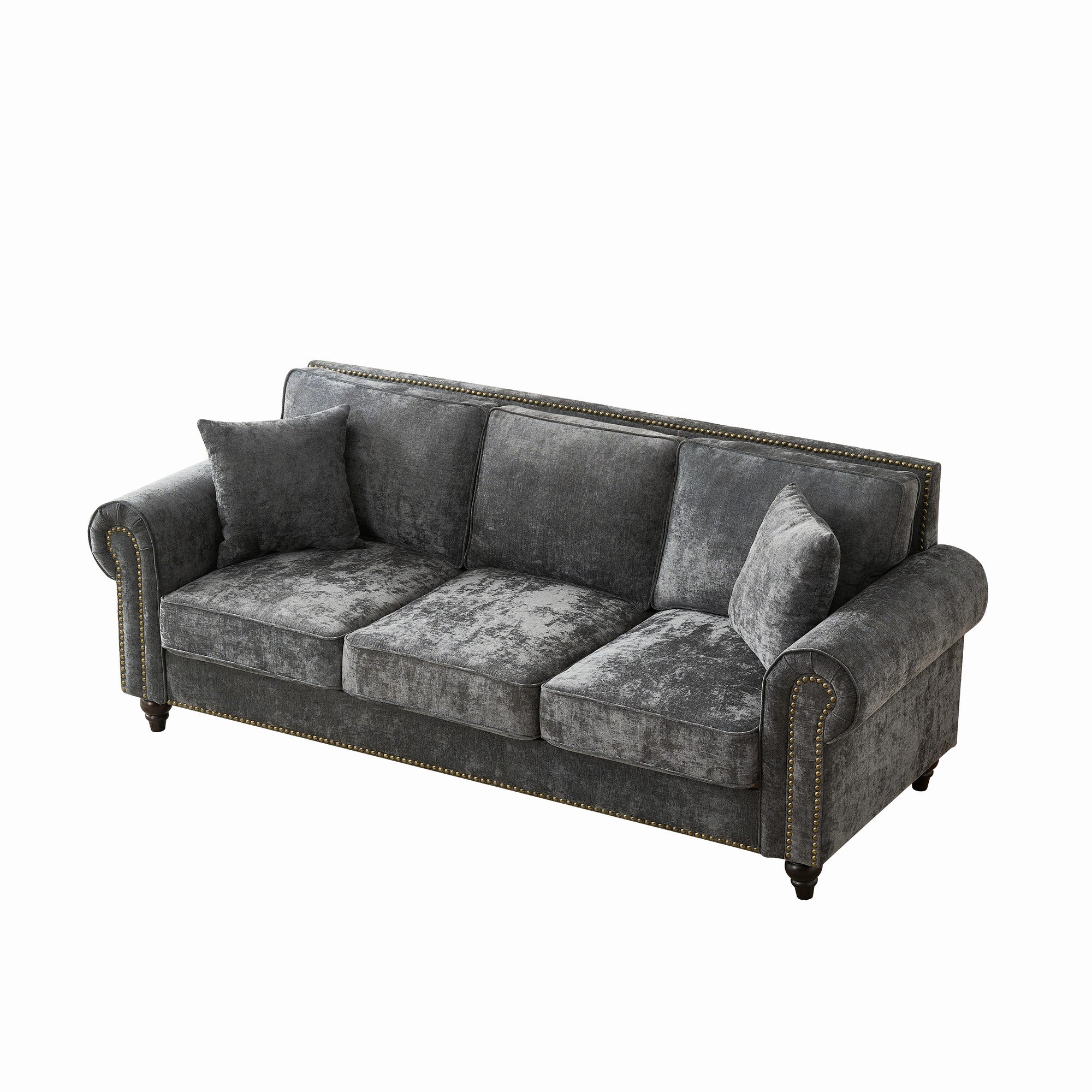 86" Modern 3-Seater Sofa with Rolled Arms