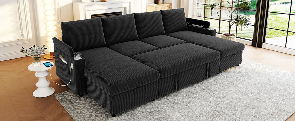 Convertible Sofa Bed - Modern U-Shaped Sectional