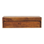 Solid Wood Lunar Wall-Mounted Media Unit, 2 Drawers, Chestnut