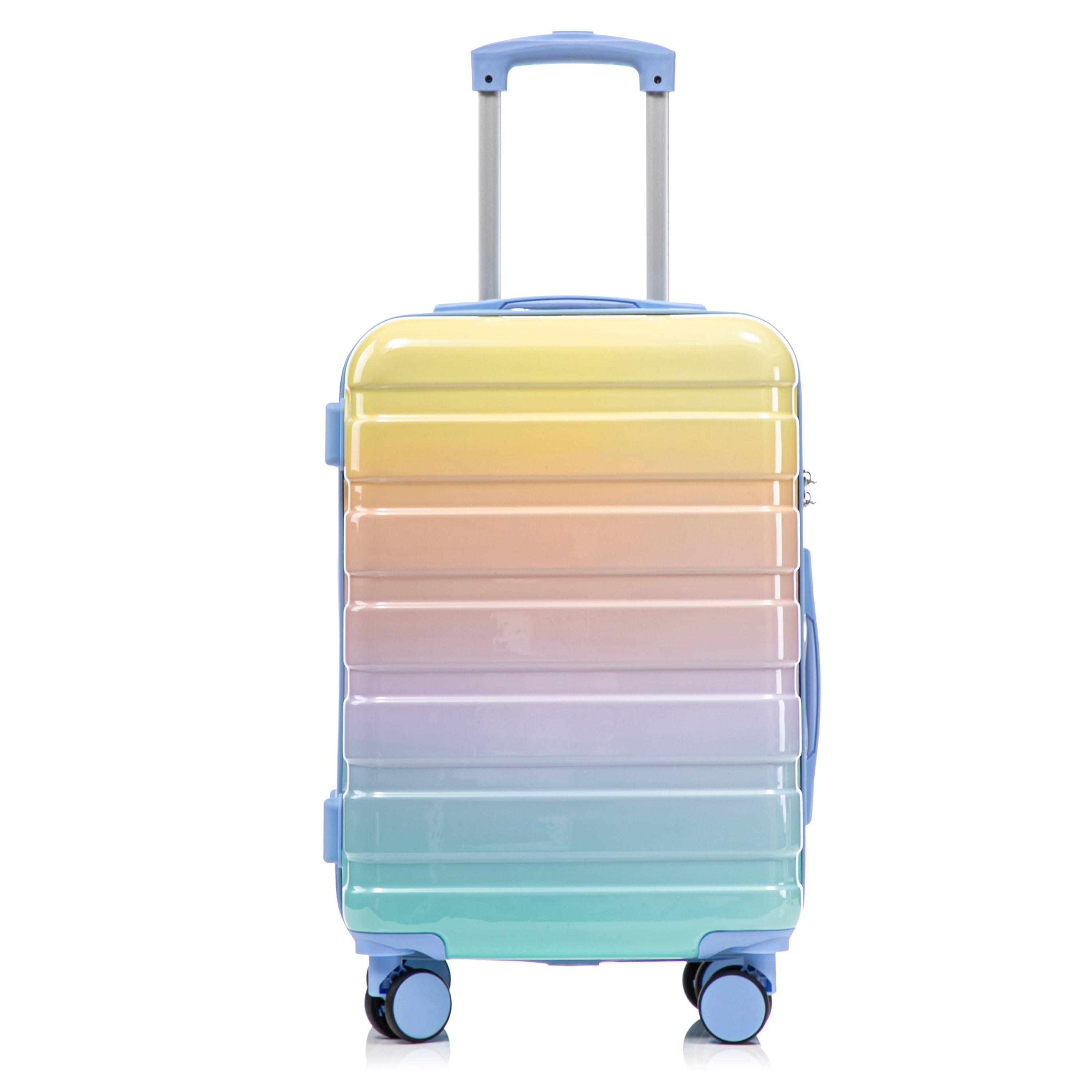 14'/20' 2-Piece PC Spinner Wheel Luggage Set in Gradient Blue Yellow