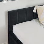 Full Size Upholstered Tufted Bed Frame with Two Drawers