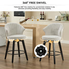 Wing Back Swivel Bar Stools Set of 2