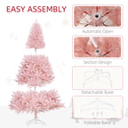 HOMCOM 6' Tall Prelit Christmas Tree