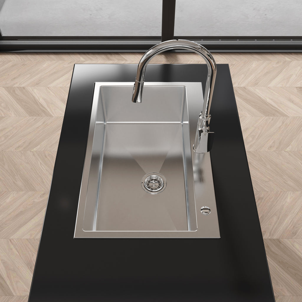 Stainless Steel Kitchen Sink, 30"x19" Single Bowl