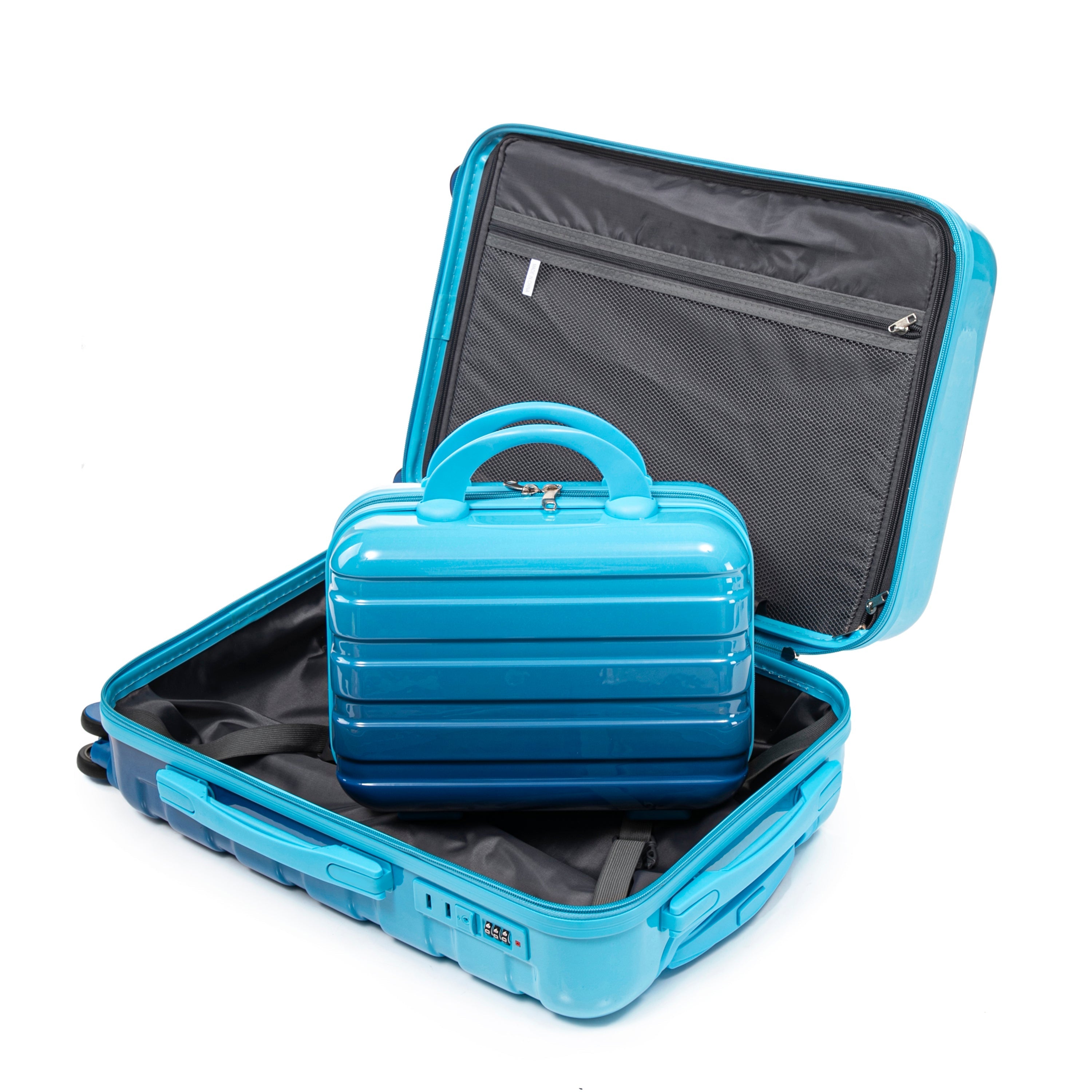 14'/20' 2-Piece PC Spinner Wheel Luggage Set with Gradient Color and Lock