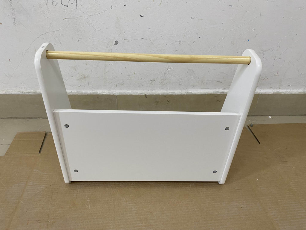 Kids Bookshelf with Wooden Handle - 2-Tier Front-Facing Bookcase
