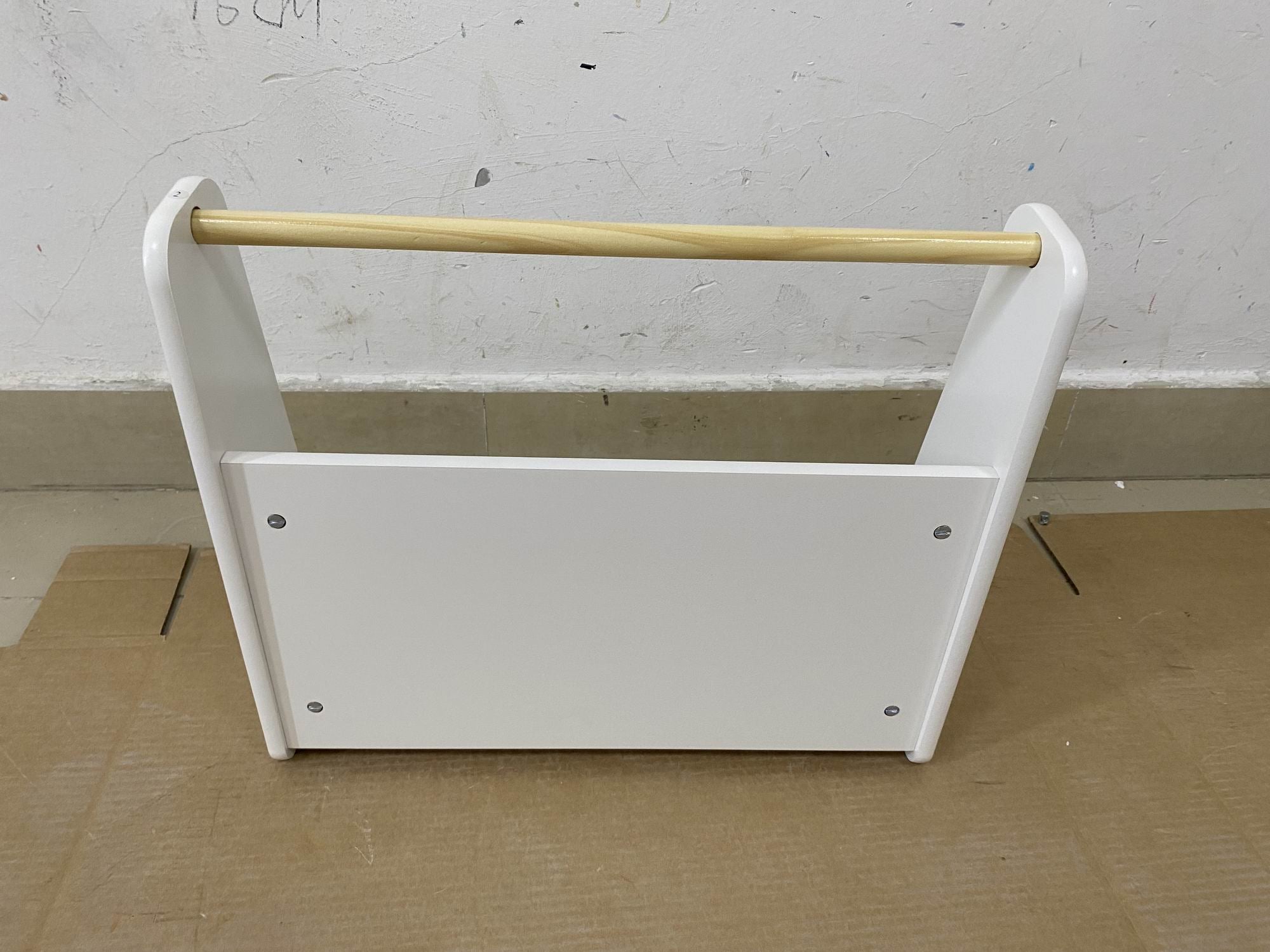 Kids Bookshelf with Wooden Handle - 2-Tier Front-Facing Bookcase
