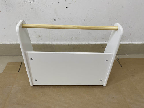 Kids Bookshelf with Wooden Handle - 2-Tier Front-Facing Bookcase
